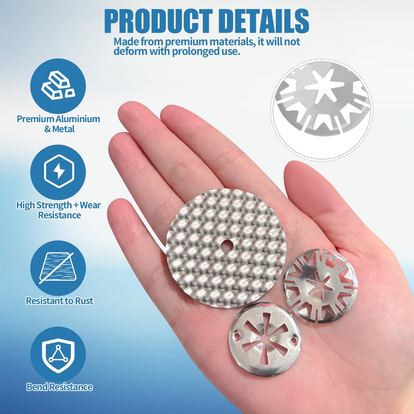 36 Stück Hitzeschutzplatte Reparatursatz für Auto, 30mm Klemmscheiben Hitzeschutzblech, 52mm Reparaturbleche, Hitzeschutzblech Auspuff Reparatursatz Kompatibel mit N90335004 (12 Sets) - 4