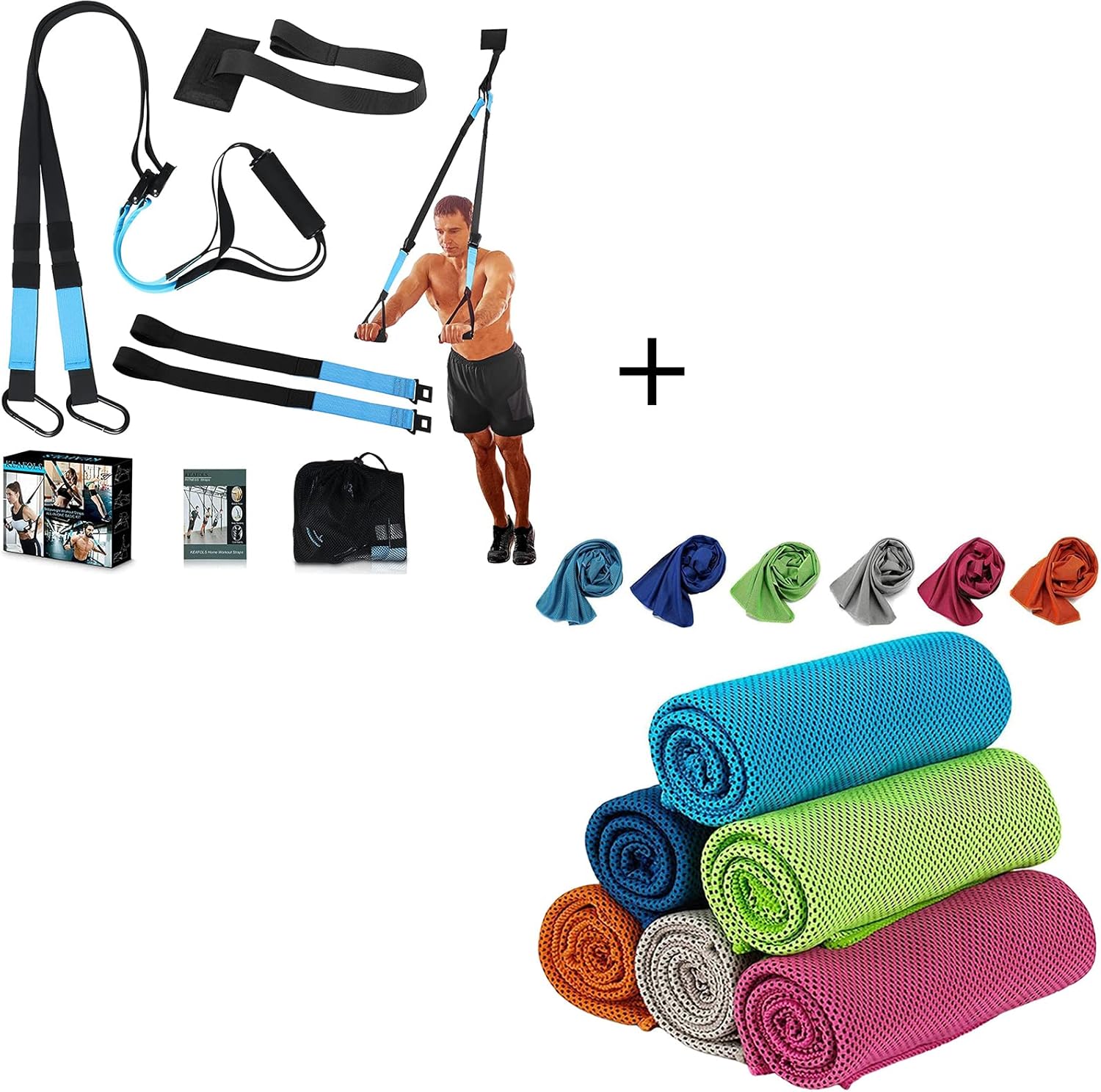KEAFOLS Bodyweight Fitness Resistance Suspension Kit & 6