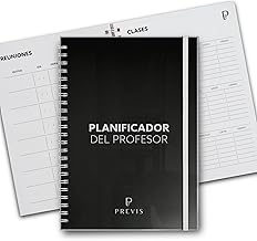 PREVIS A4 Teacher's Notebook with Monthly, Weekly, Classes, Notes, Assessment, Lists, Meetings – Timeless Teacher Agenda – Teacher Notebook 2025 2026 – Sheets 100 g – Protected Cover