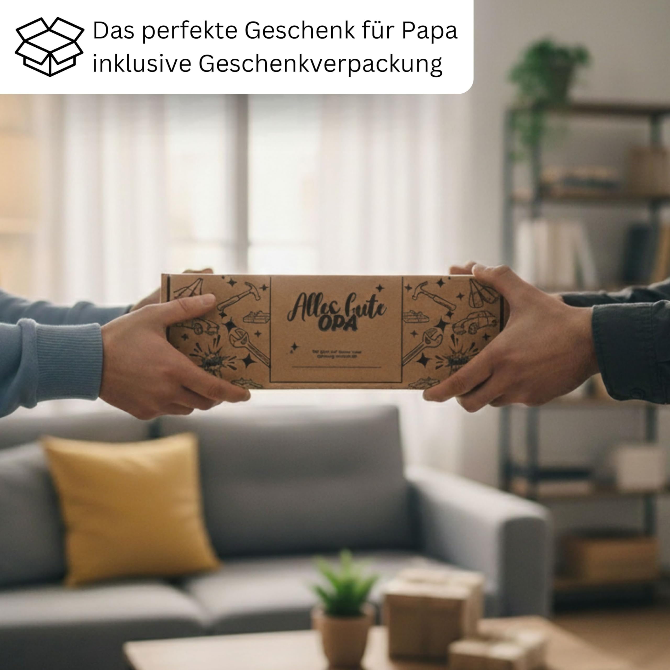 Opa Geschenkset (Flaschenöffner, Zollstock, Bleistift & Schlüsselanhänger) Geschenke für Großväter, Geburtstagsgeschenk für Männer, Opa Geschenk