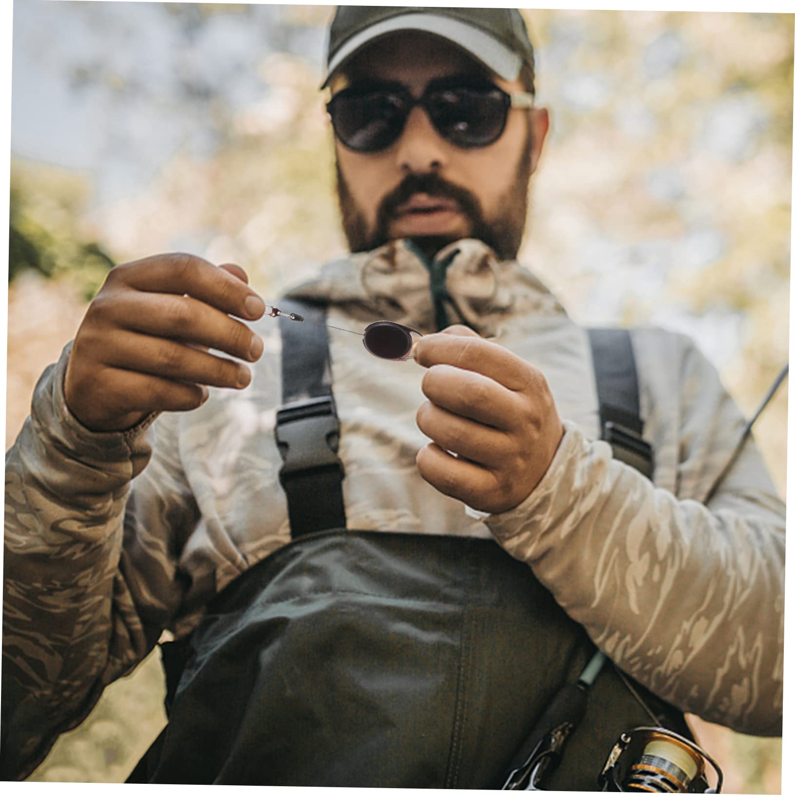 ibasenice Portachiavi Retrattile con Carabiner Outdoor E Arrampicata E Antiperdita Facile Attaccare E Cinture 5 * 5