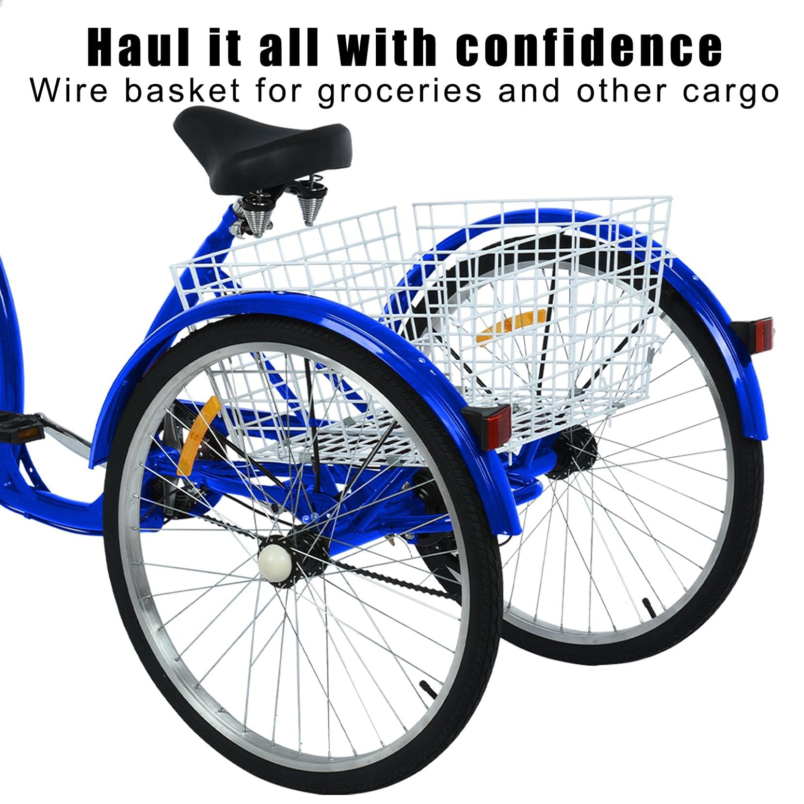 Amazon.co.jp: 大人用三輪自転車 大人用 トライク 26インチ 6速 低