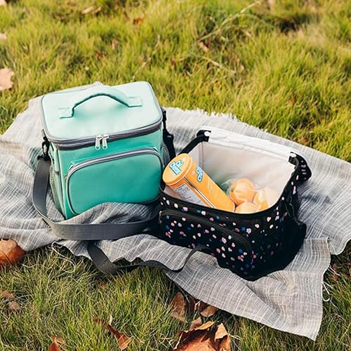 Miniatura 3 de Lonchera reutilizable con aislamiento para adultos, lonchera grande para hombres y mujeres con correas ajustables, bolsillo frontal con cremallera y