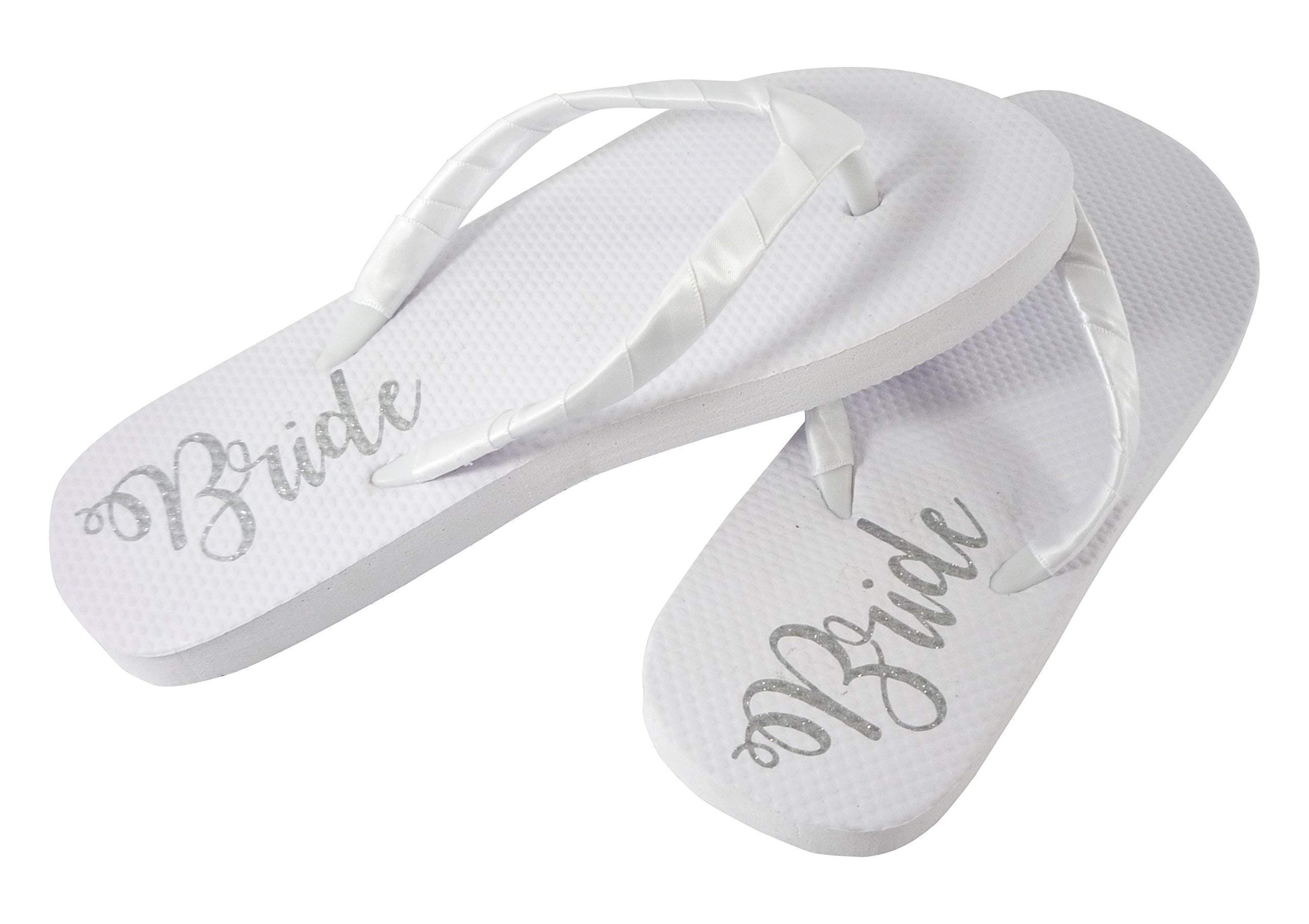Bride Sole Flat Flip Flops for Beach Wedding Sandals