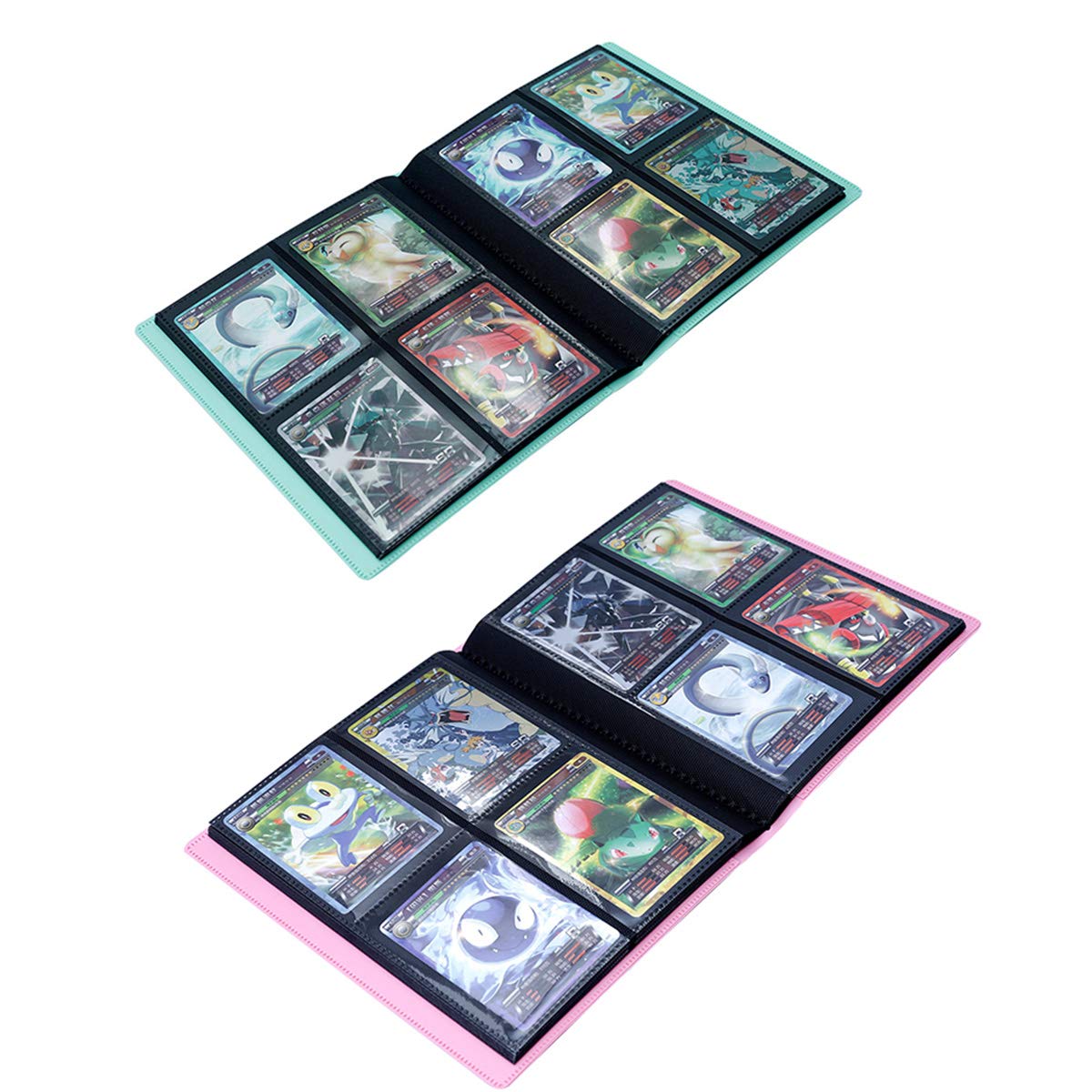 Trading Card Binder Album 4 Pocket Blue Pink Card Binder Page Sleeves  Holder for TCG Animal Crossing Amiibo Card MTG Card Yugioh Card :  Amazon.com.au: Toys & Games