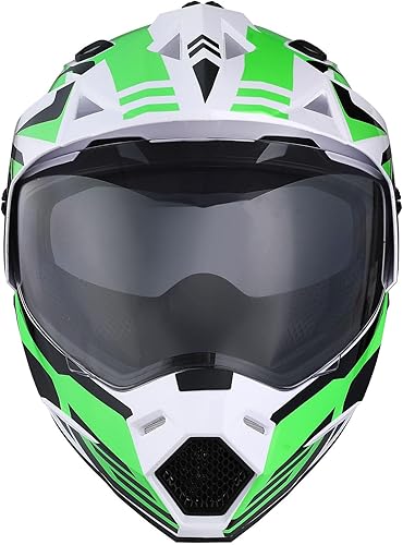 Miniatura 7 de 1Storm Casco integral de doble visera para niños, para motocicleta, motocross, todoterreno, color negro mate