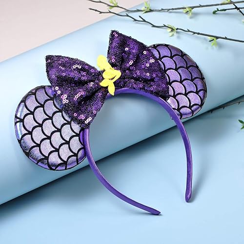 Miniatura 2 de FANYITY - Orejas de ratón, diadema con orejas de ratón y lentejuelas para niños, niñas y mujeres, disfraz de princesa, Cosplay, decoración para