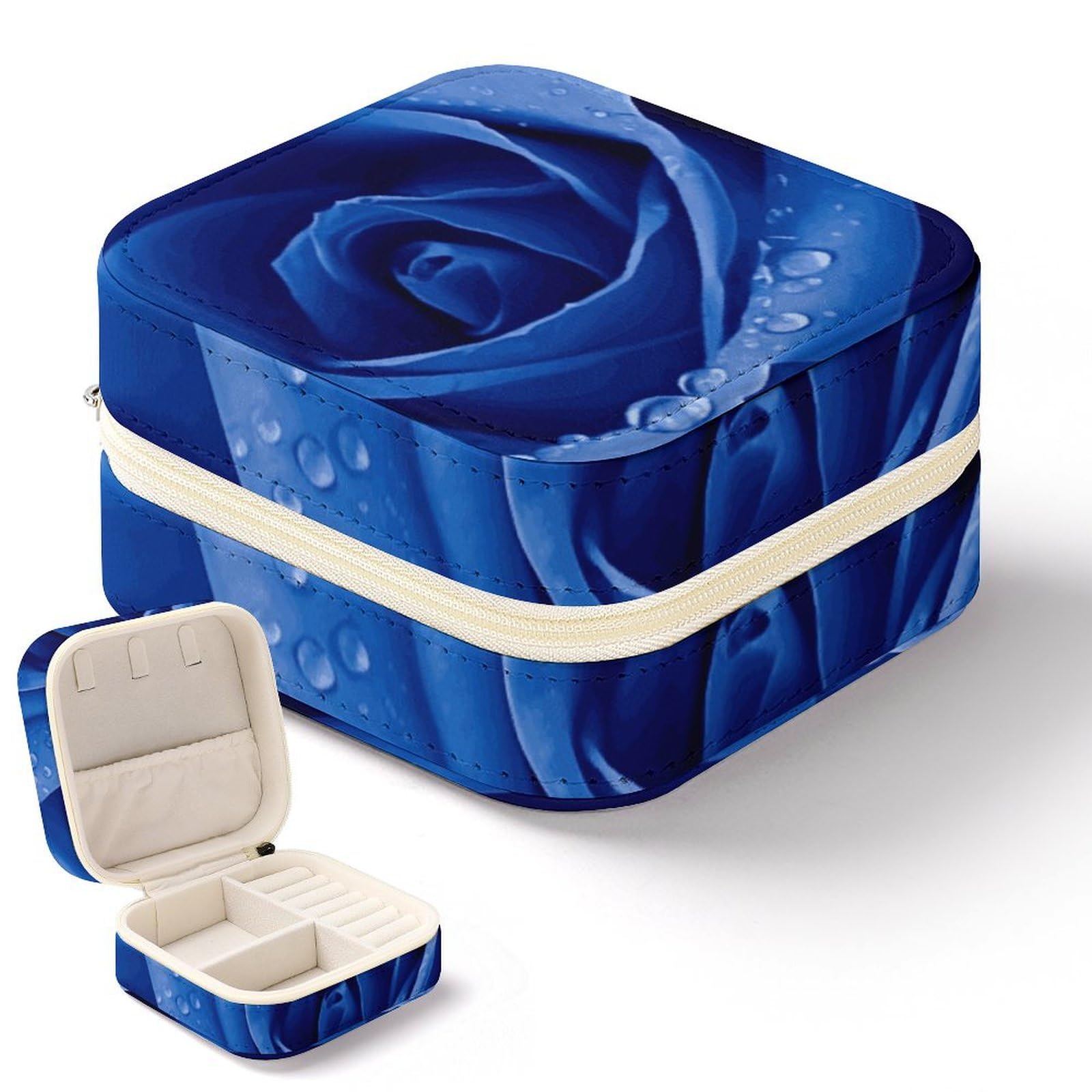 Boîte à bijoux portable avec compartiments bagues et colliers