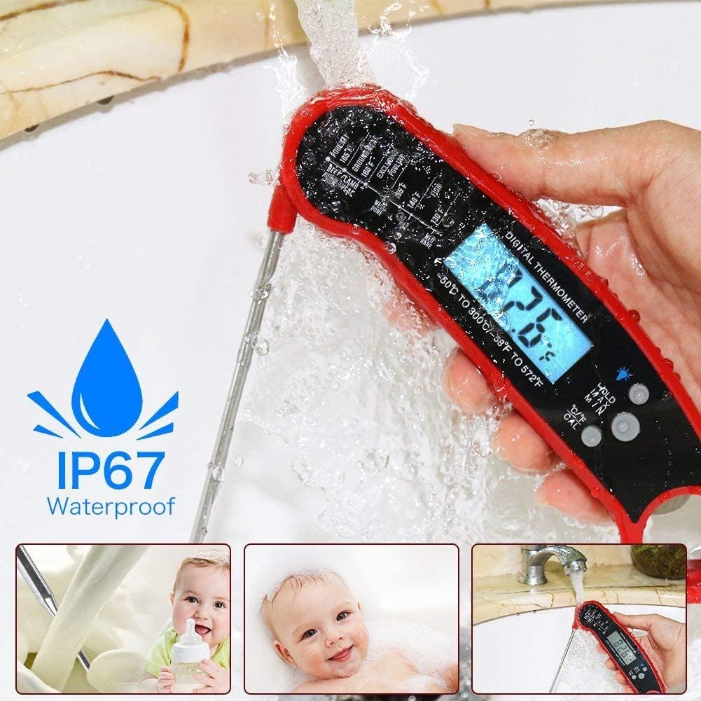 review Digital Meat Thermometer, Portable Probe, Digital Temperature Sensor for Cooking Food Kitchen BBQ Water Milk Oil Liquid Oven