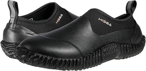 Miniatura 3 de HISEA Zapatos de jardín unisex impermeables para el tobillo, botas de lluvia de goma sin cordones para mujeres y hombres al aire libre, 6 Women5 Men