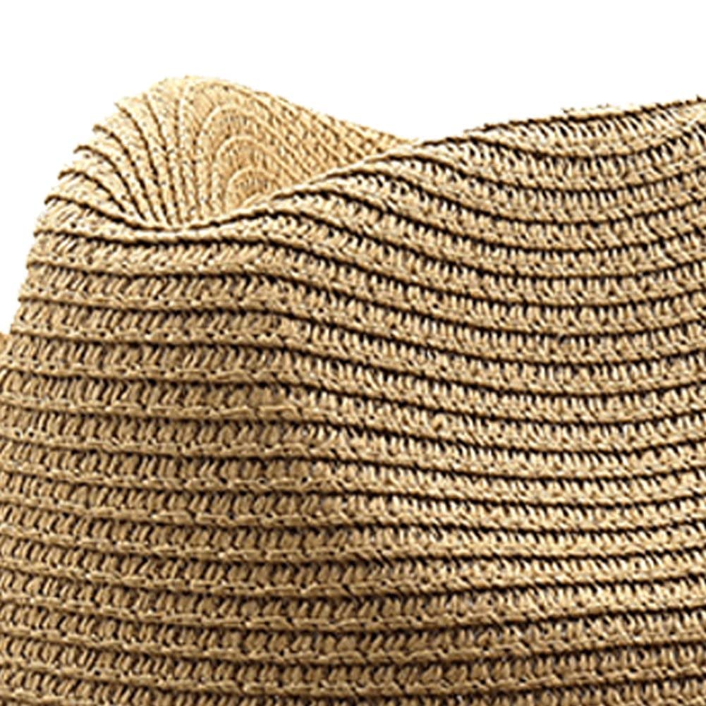Wudaizhi Papel Natural Western Cowboy Hat Ancho Mujeres Men Summer Beach Sombreros De Paja Panamá Panama Jazz Sun Gorra