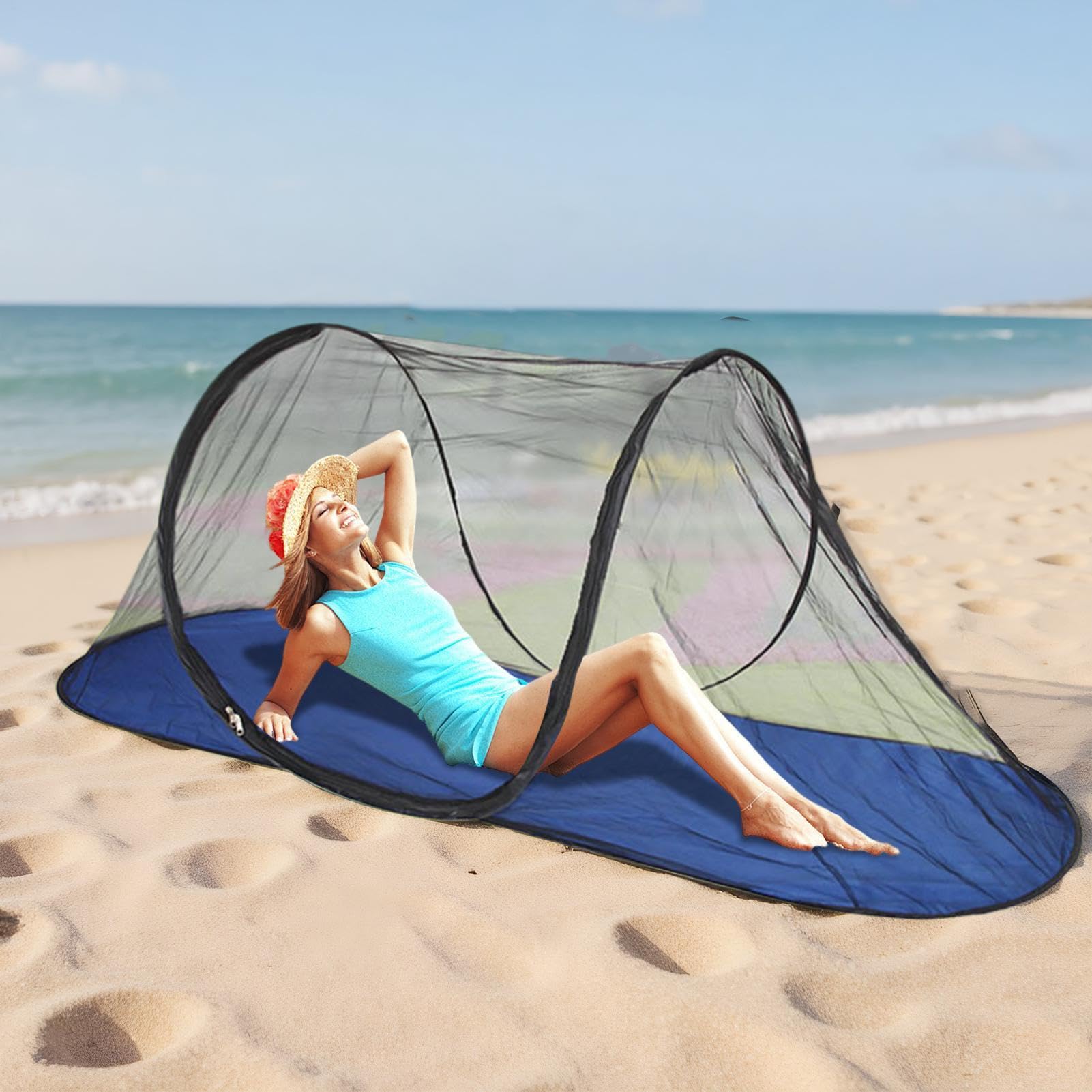 Zanzariera Portatile Cupola A Rete Pop-up Oxford Impermeabile | Zanzariera Da 201x71x71 Cm per Giardino Terrazzo Campeggio Picnic Balcone Viaggio Casa Auto