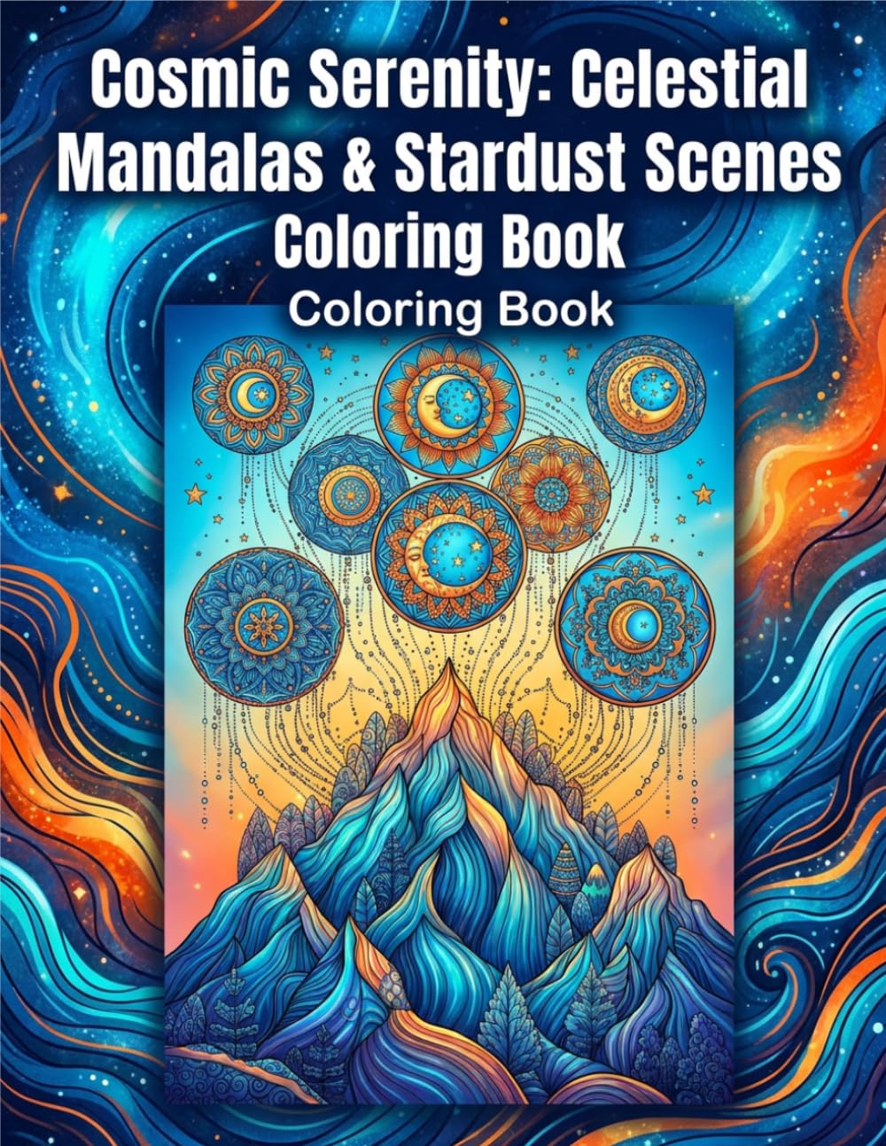 Cosmic Serenity: Celestial Mandalas & Stardust Scenes Coloring Book