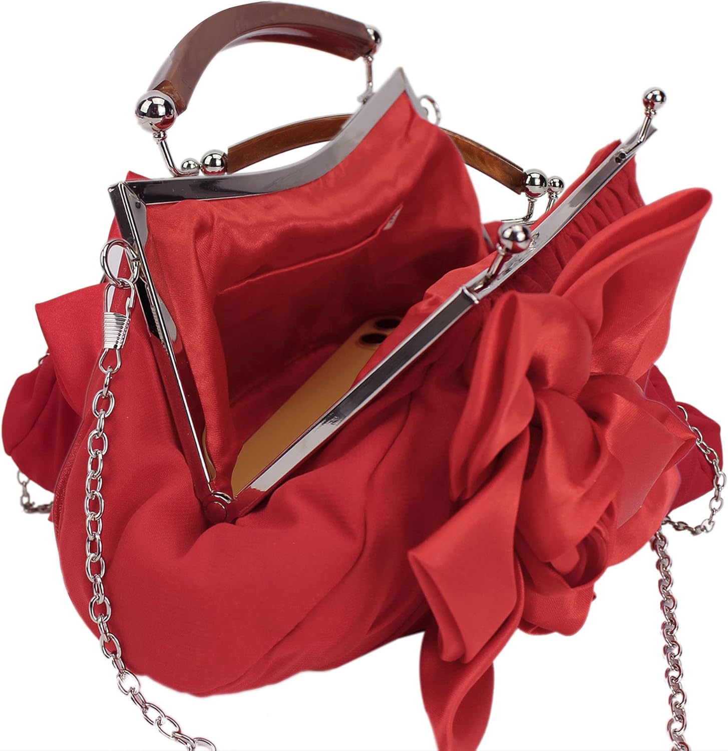 Goclothod Evening Bag Cute Floral Wristlet Purse Medium Clutch Handbags Phone Pouch