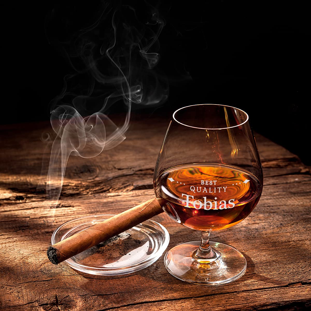 Bicchiere Da Cognac Girevole Con Incisione Personalizzata - In Cristallo Per Whisky, Brandy E Bourbon - Foto 4
