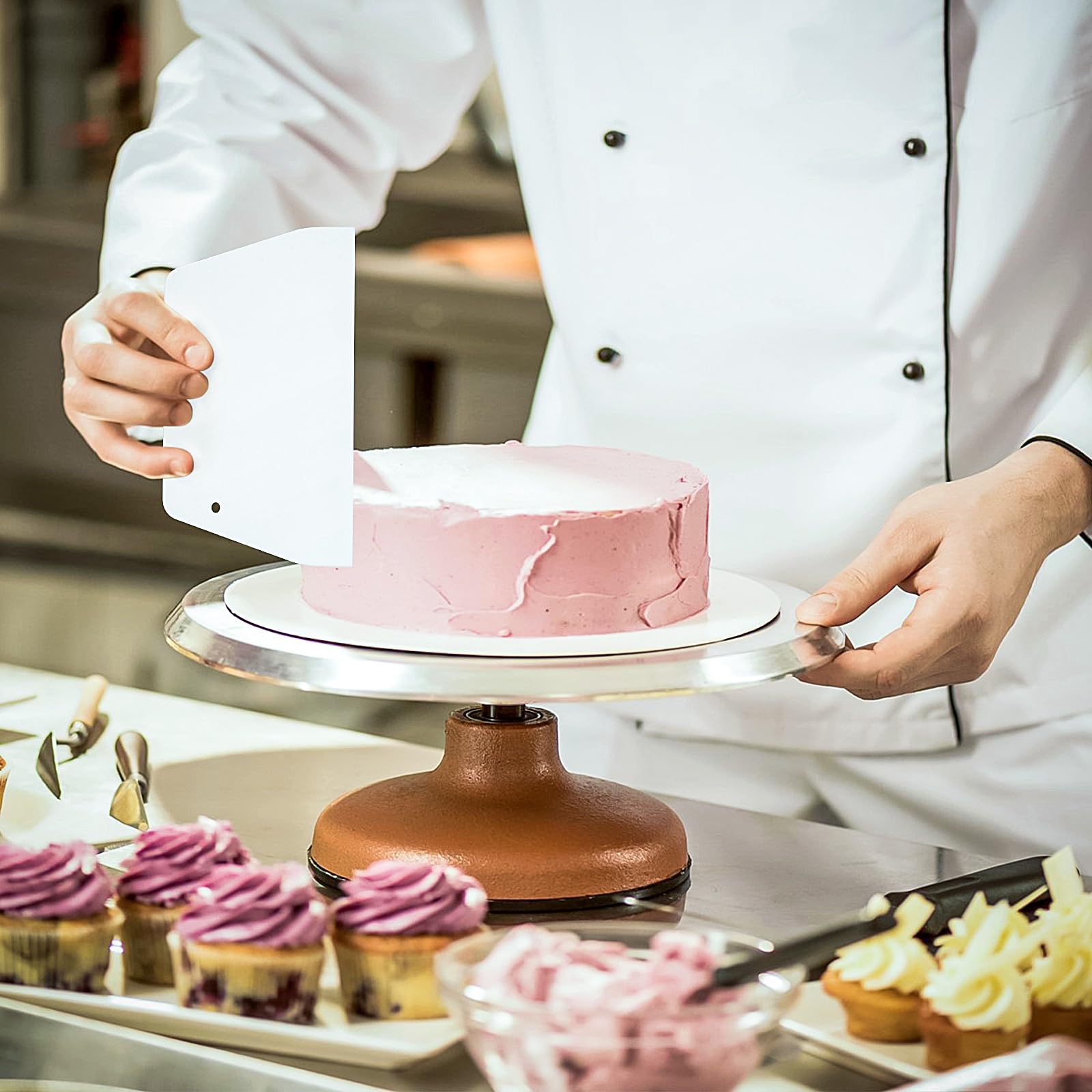 12 Pezzi Sottotorta Tondo 30 cm Cartone, Vassoio Torta Rotondo Bianco, Sottotorta Tondo con Spatola per Dolci, per Decorazione di Torte di Matrimoni e Compleanno