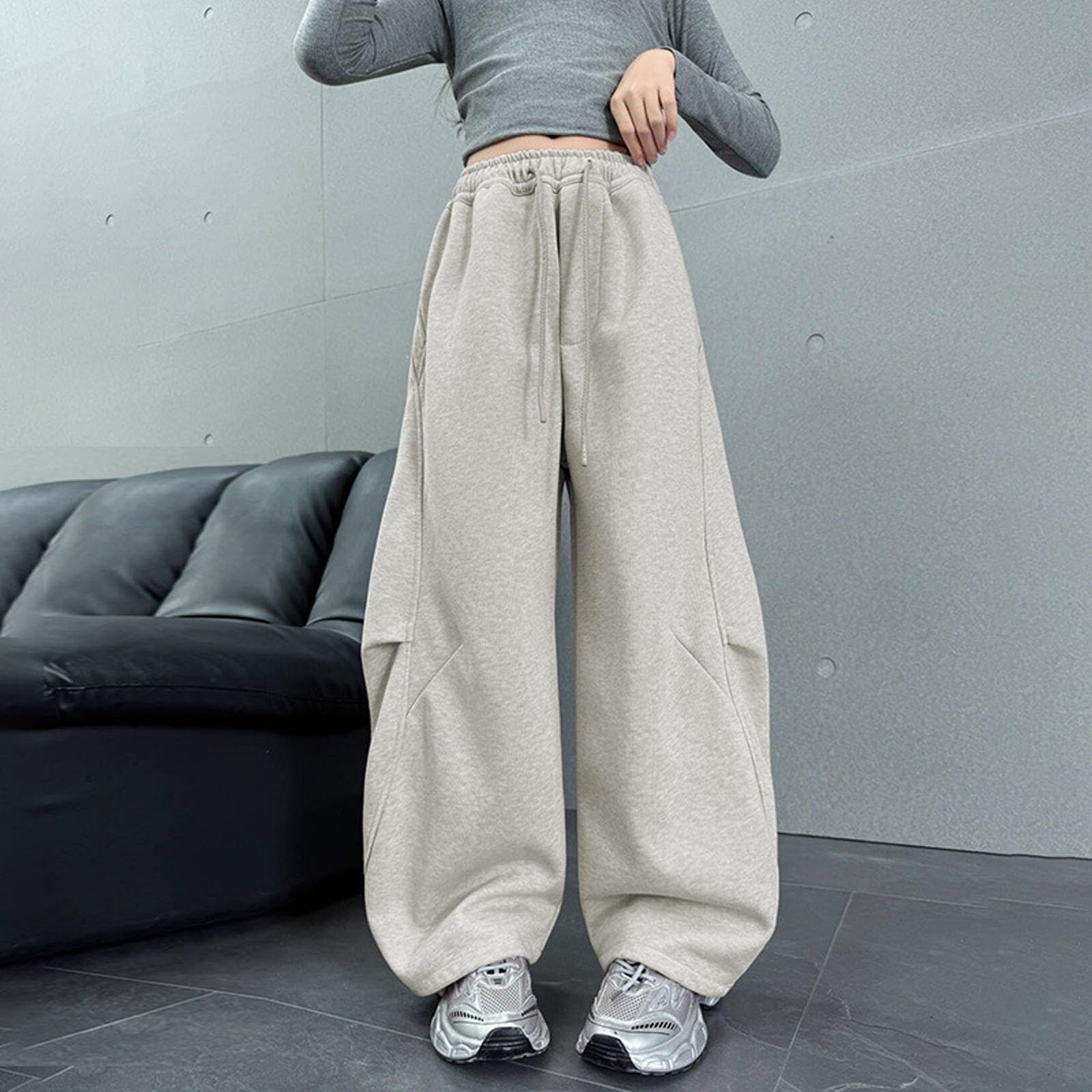 Pantaloni della tuta cargo a gamba larga per bambini ragazzi ragazze larghi in pile sportivo gamba dritta joggers compleanno comodi vestibilità ampia primavera fondo aperto pantaloni da yoga a vita