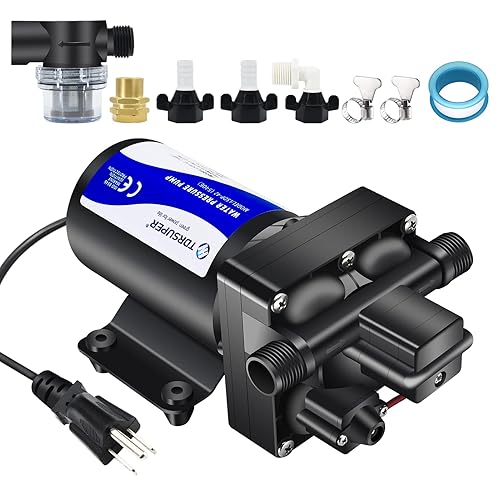 Water Pressure Booster Pump, 110V AC Water Diaphragm Pump, 5.5GPM