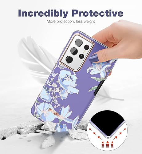 Miniatura 5 de SURITCH Funda para Samsung Galaxy S21 Ultra de 6.8 pulgadas con soporte para S-Pen y protector de pantalla mejorado de doble capa de protección de