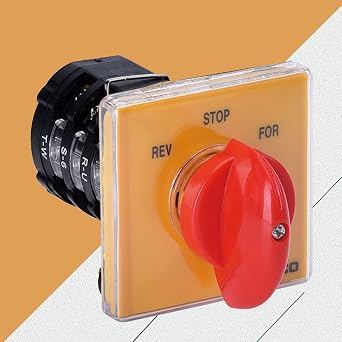 Milling Machine Part Forward Reverse 3 Phase Motor Mill Switch, Rotary Universal Changeover Switch Selector for Milling Machine, Milling Machine Speed Control Switch, 64 * 64 * 61mm