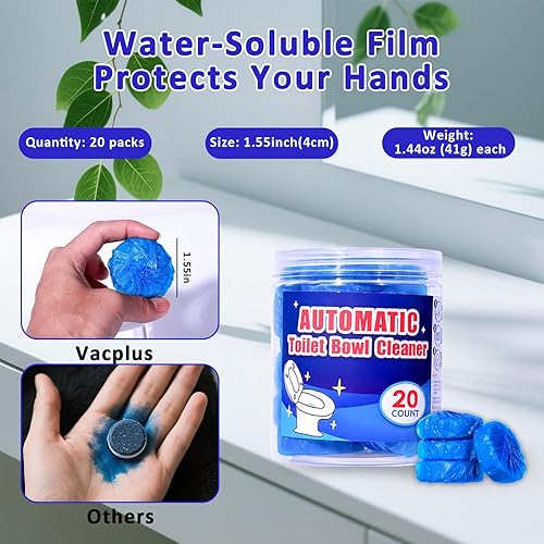 Miniatura 3 de Coldcool Tabletas limpiadoras de inodoro, paquete de 20, limpiador de inodoro de larga duración, aroma a pino.