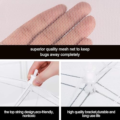 Miniatura 4 de Paquete de 8 cubiertas plegables de malla para tienda de campaña, 17 x 17 pulgadas, para exteriores, red reutilizable para mantener fuera las