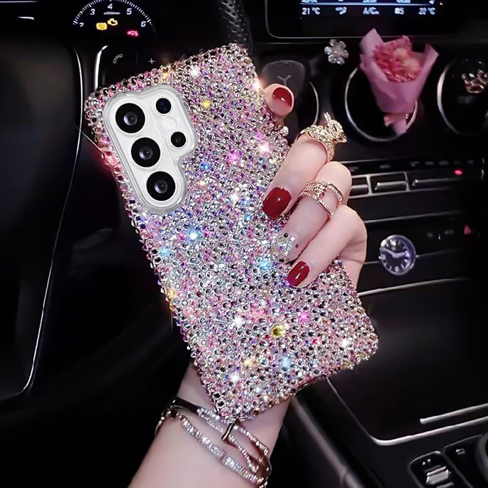 Bling Designer for Samsung Galaxy S26 Ultra Case, Glitter Rhinestones Phone Case with More Than 800 Super Shiny Rhinestones，Luxury Sparkly Hard Back Cover for Women Girls image 4
