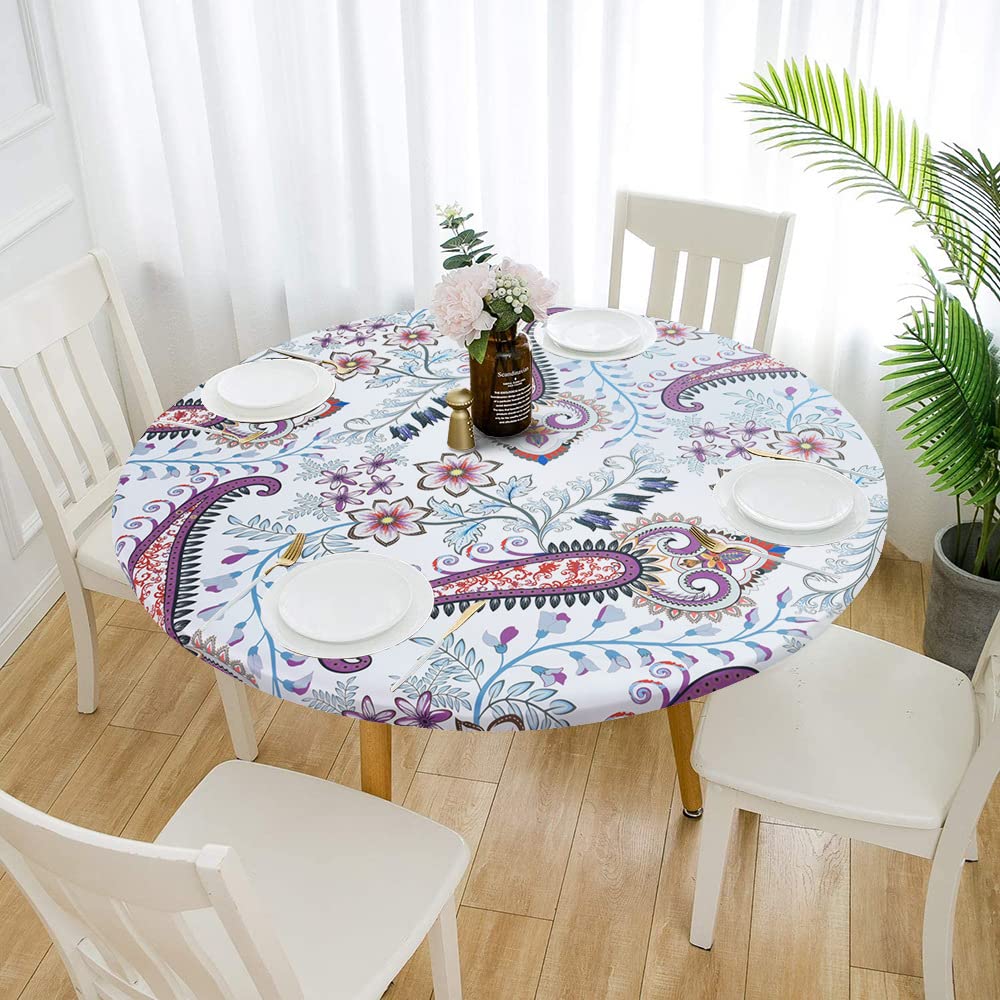 Nappe ronde extensible résistante à l'huile et imperméable pour table 140cm