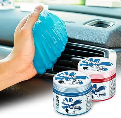 DNA MOTORING TOOLS-00147 (2 Pack) Car Cleaning Jelly Auto Detailing Tool Universal Clean Gel Auto Vent Air Interior Home & Office Electronics Keyboard Cleaner (2 Units),Blue+Red