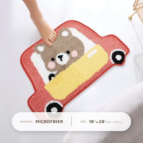 Miniatura 3 de Tapete de baño con diseño de animales, extra suave, absorbente, antideslizante, cómodo, tapete para bañera, ducha, baño, lavable a máquina, 18 x 28