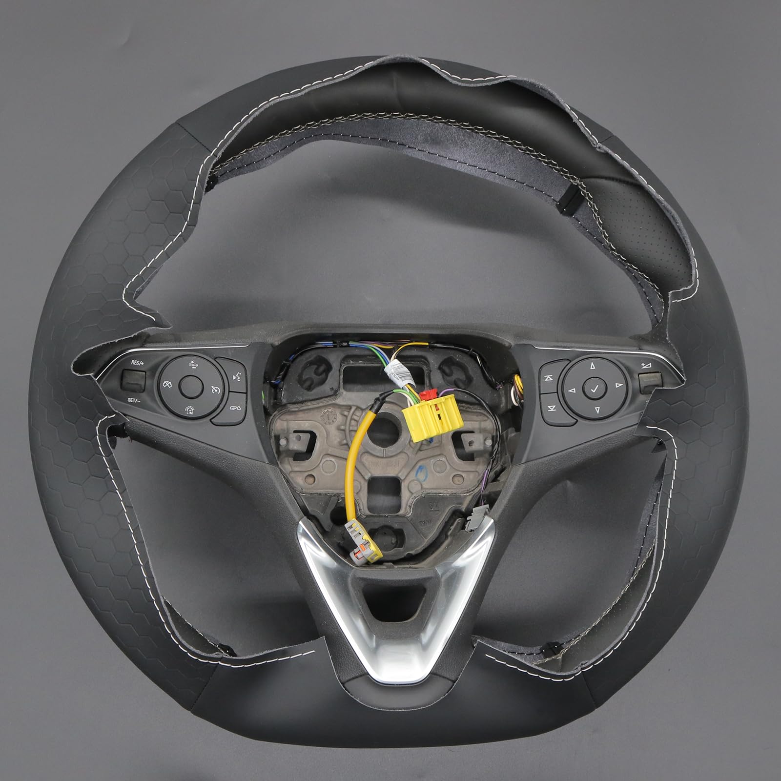 MEWANT Funda de Volante a Medida para Coser Opel Astra | volante compatible con Opel Astra (K) / Combo / Corsa (E|F) / Grandland X / Insignia (CT) B Transpirable Duradero