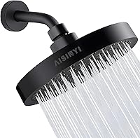 Vista 1 de High Pressure Rainfall Shower Head, 6 Inches Luxury Modern Showerhead with Perfect Adjustable Replacement, Removable Restrictor, Easy Installation