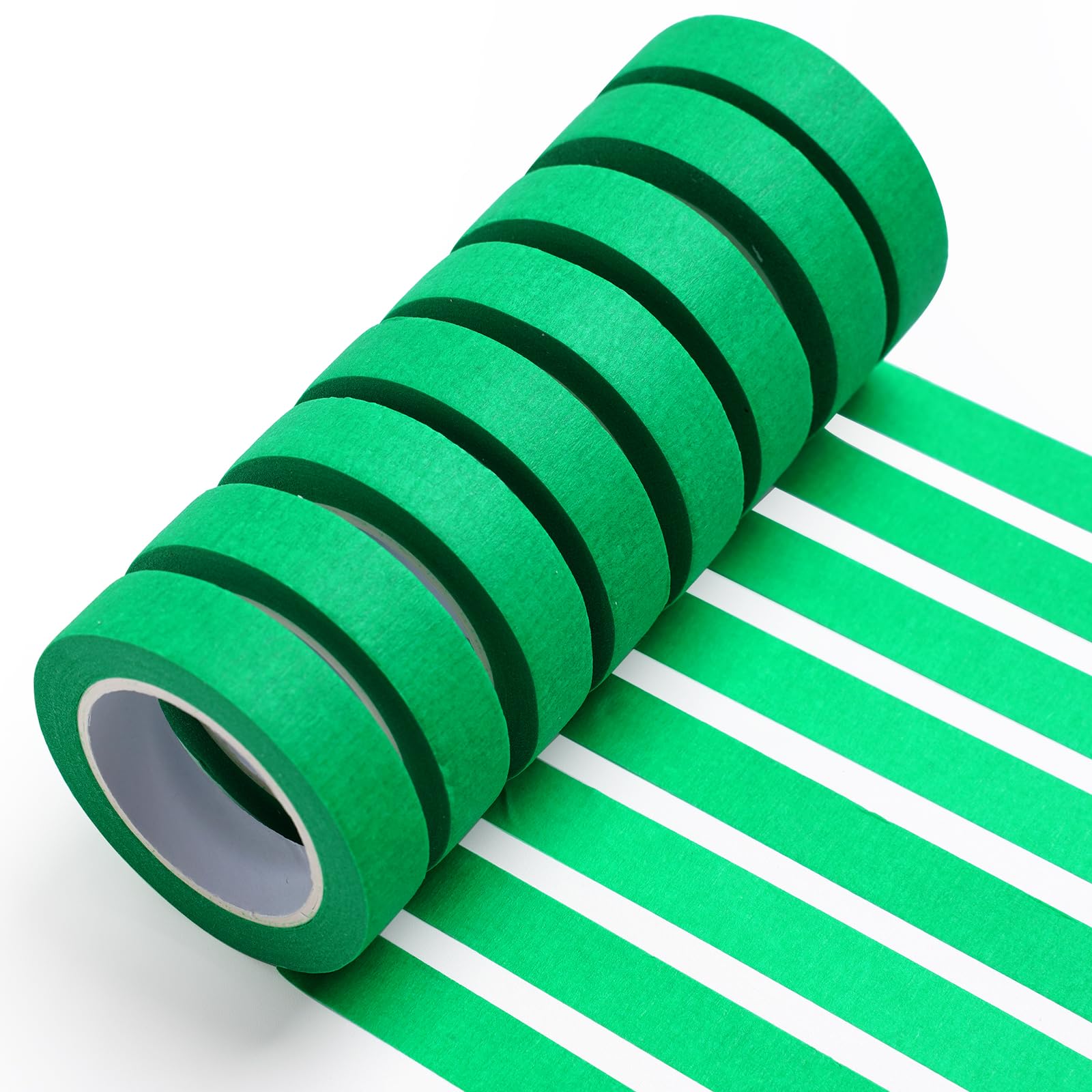 UMETDO 8PCS Colored Masking Tape - Green Painters Tape, Tape for Kids Art Supplies, Great for Crafts, Labeling, DIY Decorative, 1/2 Inch Colored Tape Rolls- Tiny Size