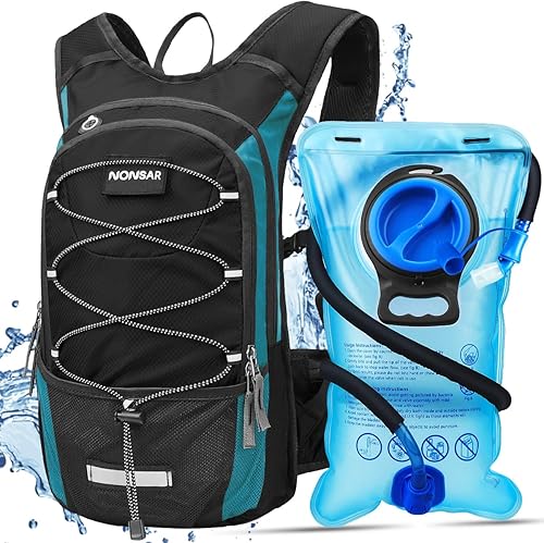 NONSAR Mochila de hidratación, mochila de senderismo con vejiga de agua de 3 L, paquete de hidratación de aislamiento ligero, mochila de agua para