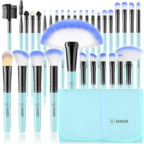 VANDER - Juego de brochas de maquillaje profesional de 32 piezas, juego de brochas de maquillaje, juego de brochas de maquillaje para base, juego de