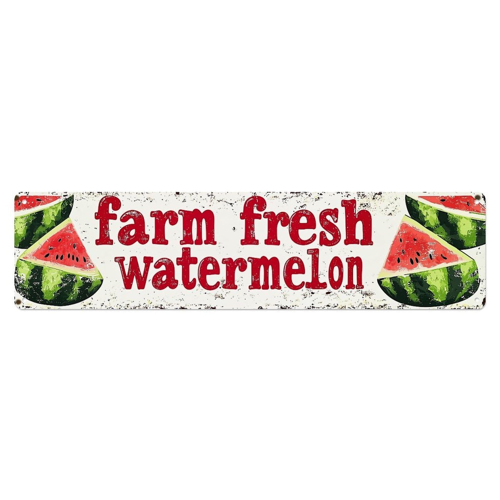 Farm Fresh Watermelon Slice Pattern Metal Tin Sign Plaque