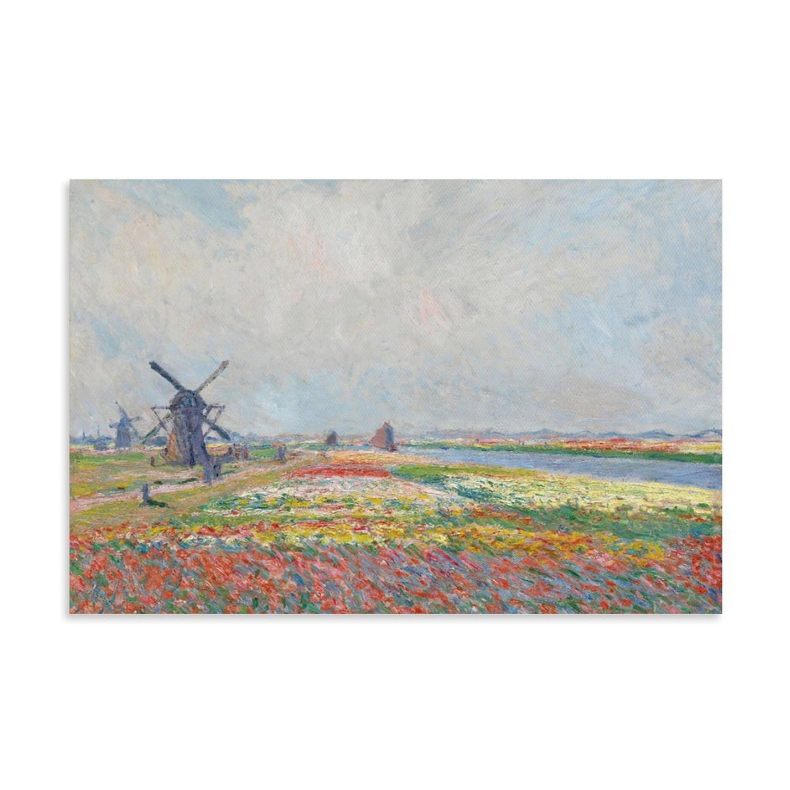 HOANGJUN Tulip Fields near The Hague Poster Claude Monet Canvas Print Impressionist Dutch Landscape Wall Art Poster, Home Decoration Painting ; Unframe; 20x30inch(50x75cm)