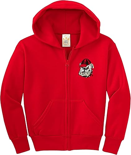 Miniatura 32 de Little King NCAA - Sudadera con capucha de algodón con cremallera completa para niños y niñas con logotipo del equipo bordado (6M 12M 18M)