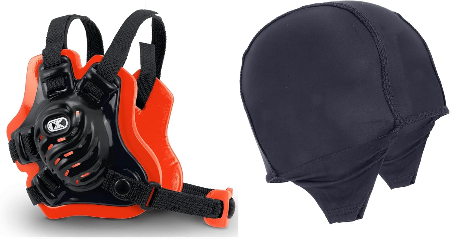 Cliff Keen Tornado Wrestling Headgear Bundle with The Slicker Hair Covering