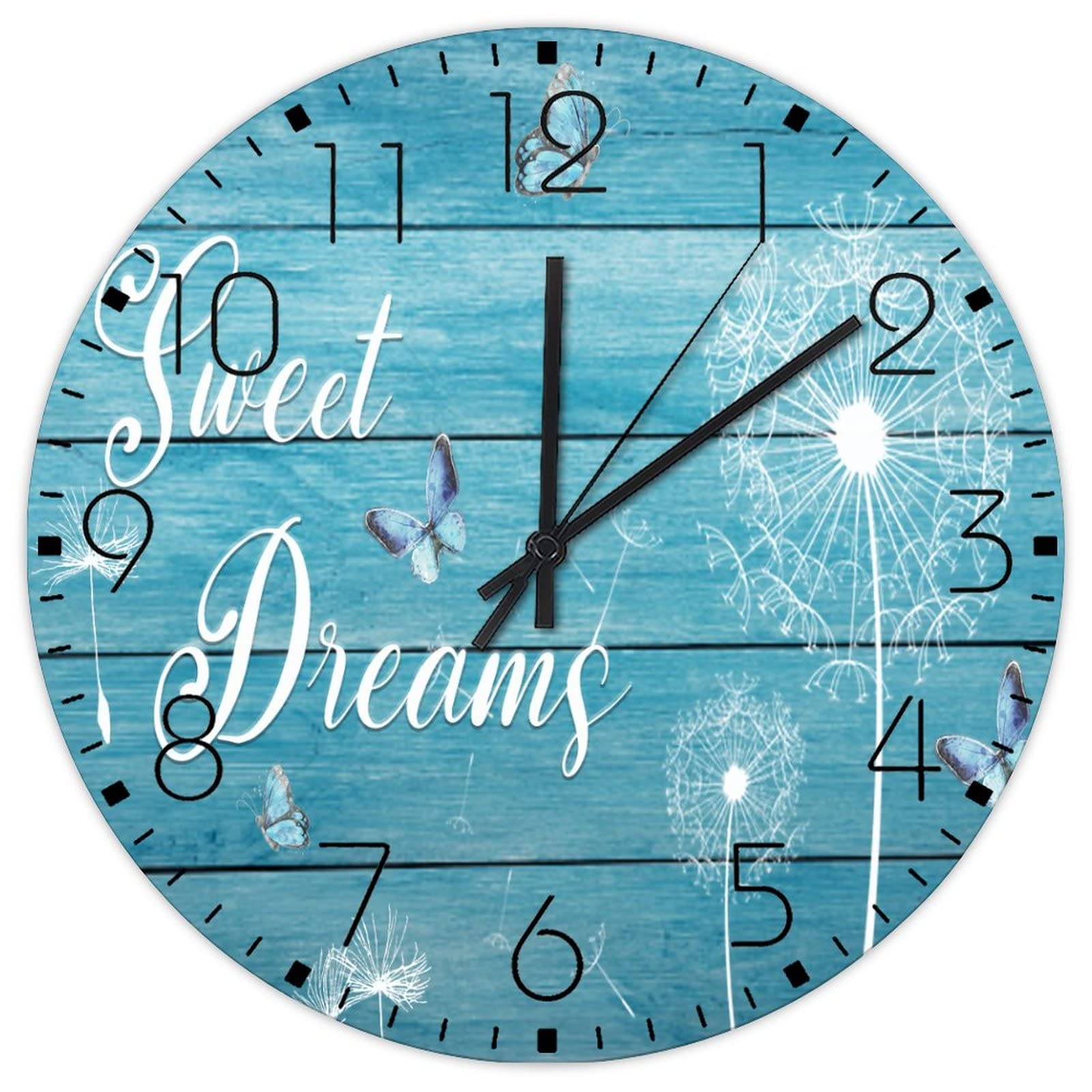 Horloge murale analogique ronde bois 38 cm sans tic-tac salon
