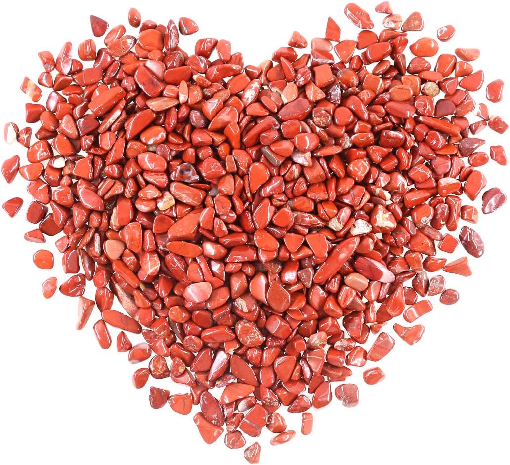 Swpeet 1 Pound Red Jasper Small Tumbled Chips Stone Gemstone Chips Crushed Pieces Irregular Shaped Stones Crystal Chips Stone Perfect for Jewelry Making Home Decoration