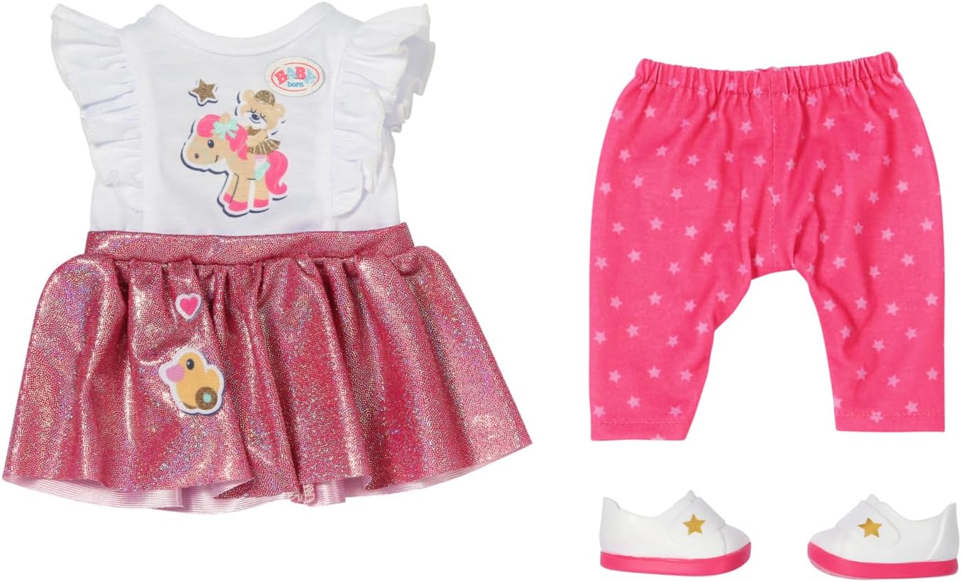Little Everyday Outfit 836330 - Outfit with Matching Accessories for 36cm Dolls - Easy for Kids to Dress Independently - Suitable for Children from 1 Years Old