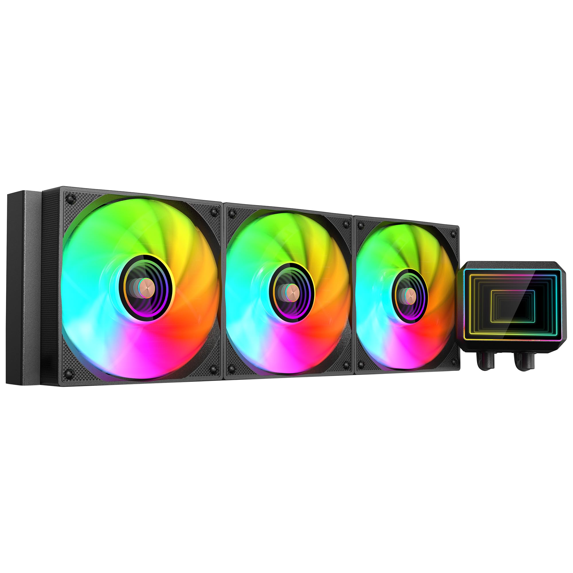 Mars Gaming ML-TWO360, Raffreddamento a Liquido AIO 600W TDP, 3x Ventola ARGB Infinity Mirror 12cm FDB, Nucleo in Rame e Alluminio, Pompa Opti-Chamber 4ª Generazione e Microcanali, Nero