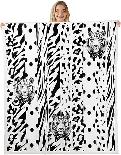 Miniatura 25 de Manfei Manta negra de moda con estampado de mariposas para sofá, manta de cama en blanco y negro para decoración de habitación de niños y niñas