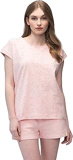 Camiseta de Manga Corta con Estampado Pijama para Mujer