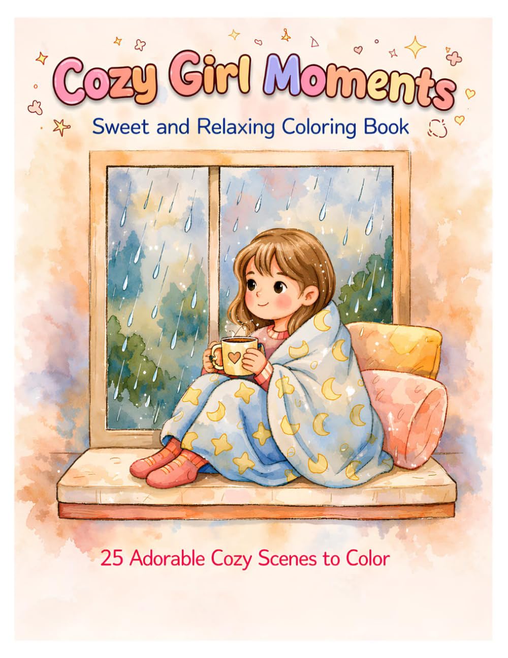 Cozy Girl Moments Coloring Book Cute & Cozy Scenes for Relaxation | Kawaii Girls, Warm Rooms, Self-Care & Hygge Vibes: Aesthetic Relaxing Coloring ... Relief, Comfort, Cute Daily Life Scenes