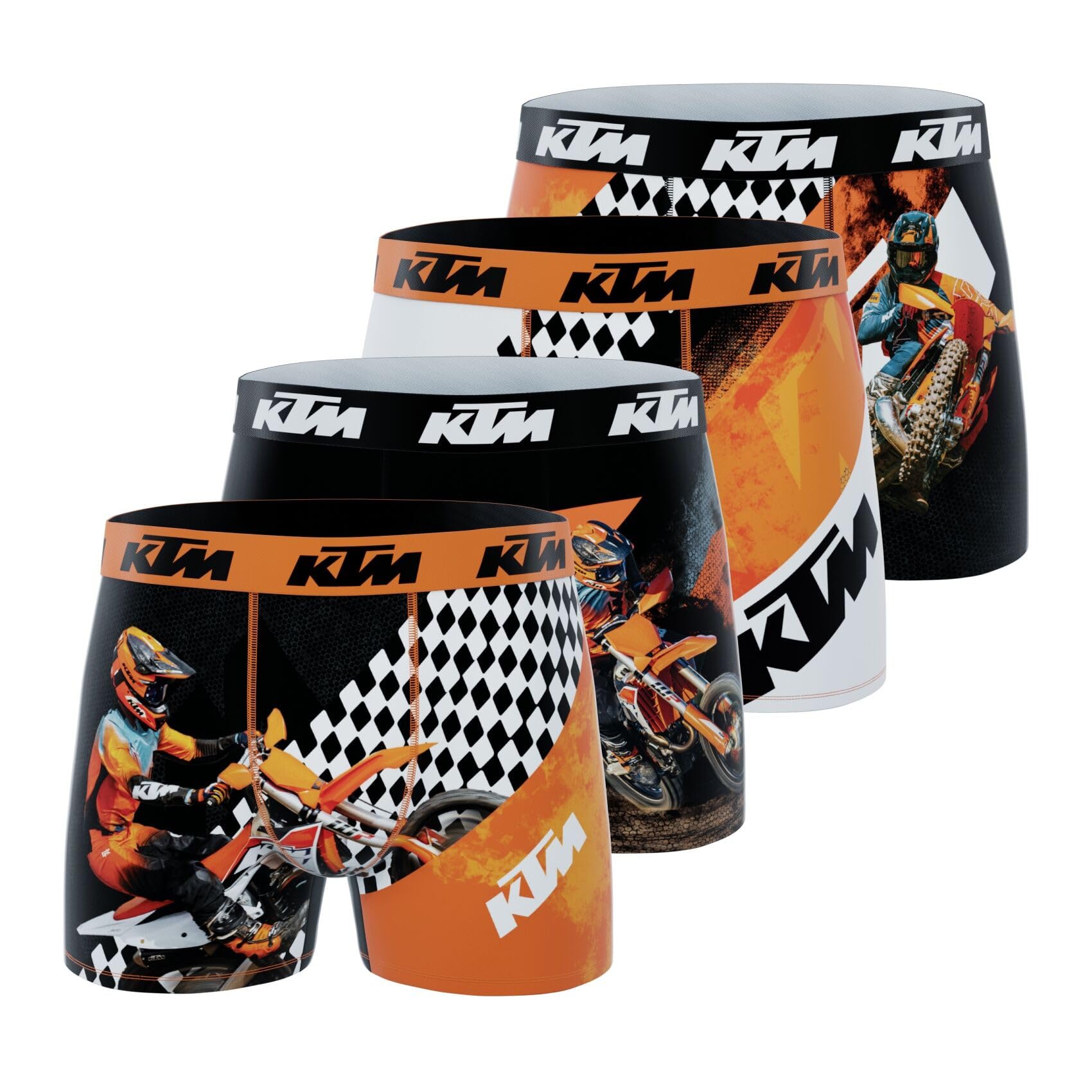 KTM Boxer Enfant, Caleçon Garçon Stretch, Confortable et Ultra-Doux (Lot de 4)