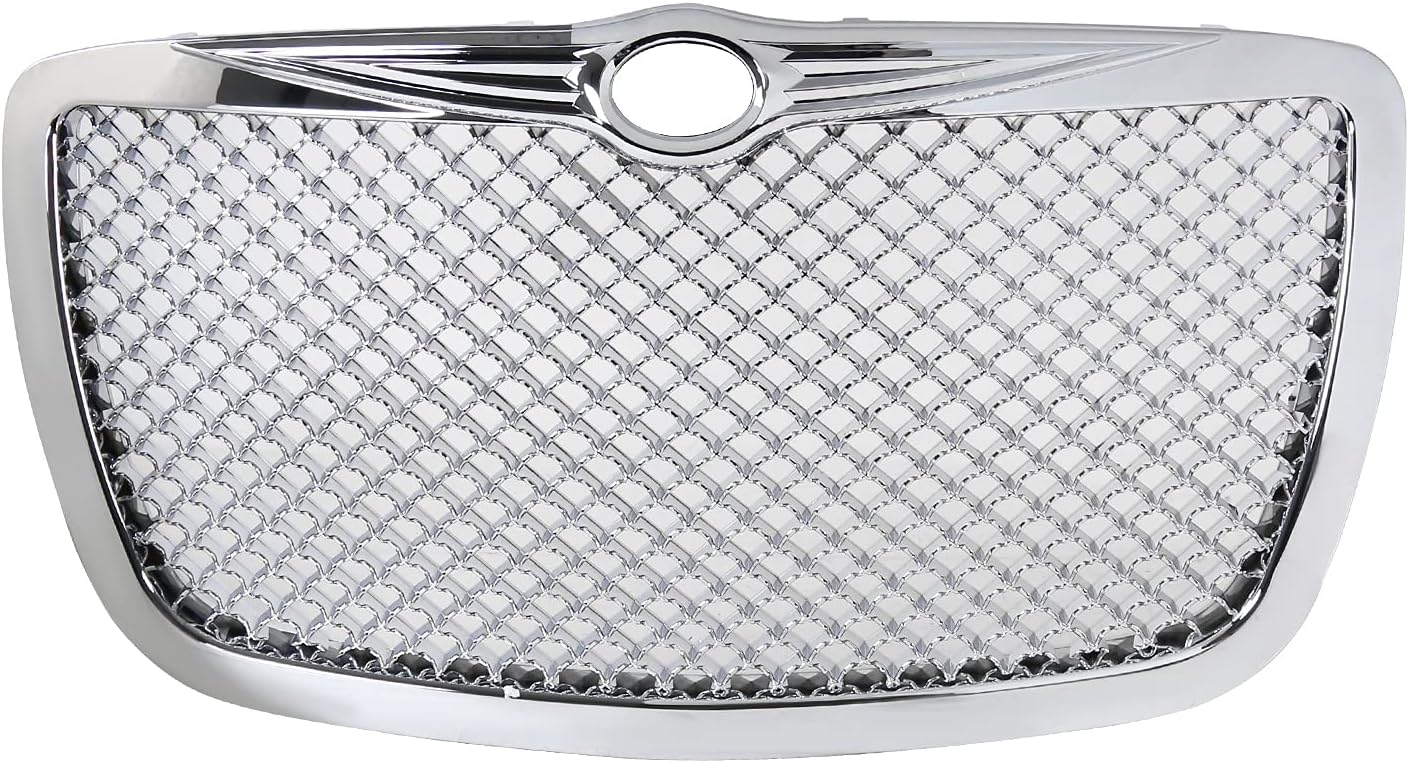 Spec-D Tuning Front Chrome Mesh Grill Grille Compatible with 2005-2010 Chrysler 300 300C