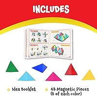 Vista 5 de Tri-Mags - Rompecabezas magnético, juguete de aprendizaje STEM de 48 piezas