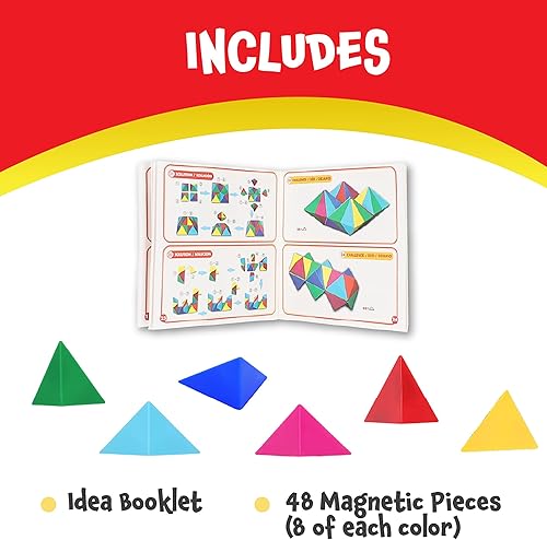 Miniatura 5 de Tri-Mags - Rompecabezas magnético, juguete de aprendizaje STEM de 48 piezas